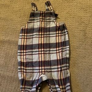 Janie and Jack Boys Plaid Overalls
